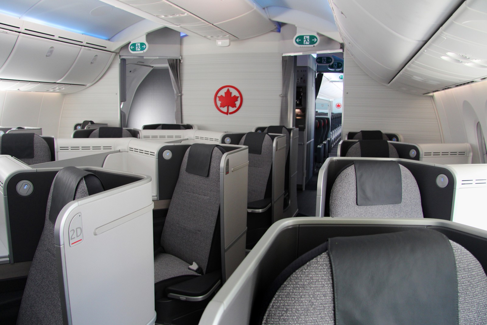 Air Canada’s Signature Class cabin on the Boeing 787 Dreamliner. Photo by Air Canada.