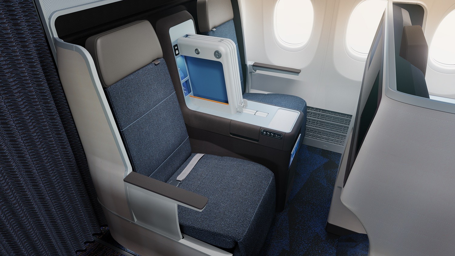 FlyDubai business class - throne seats - lie flat