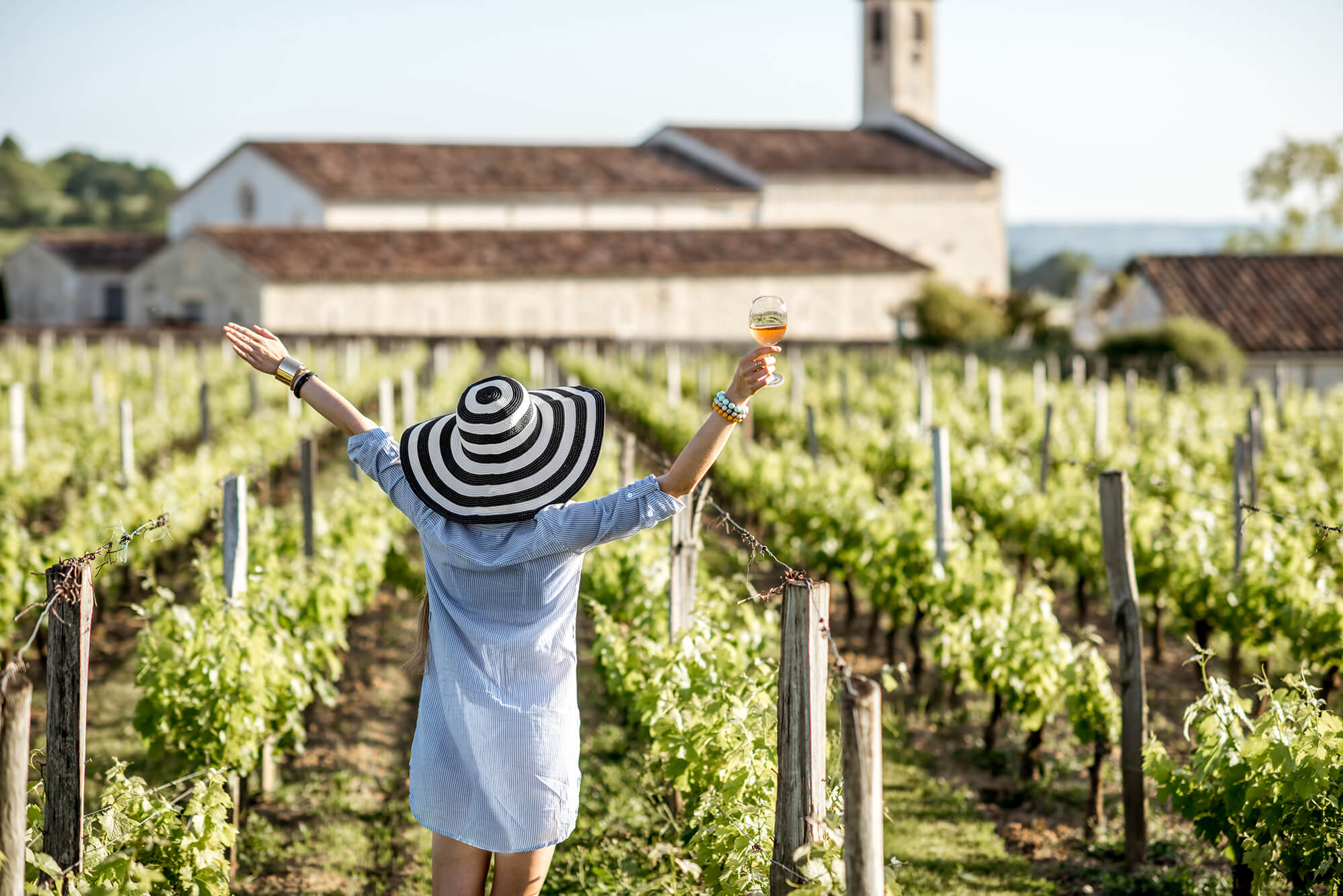 Wine tasting in Bordeaux, France, hosted within a charming vineyard estate