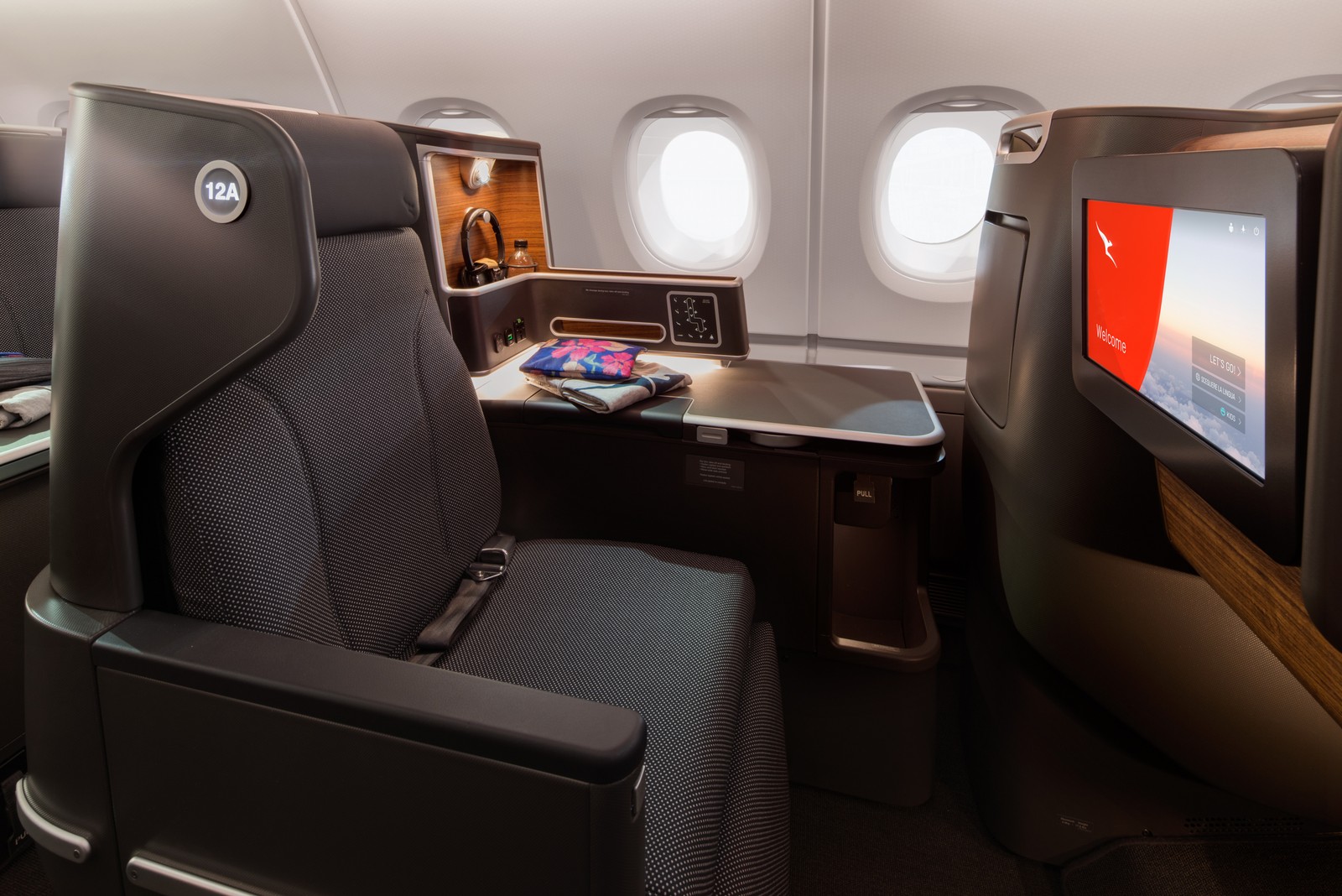 Qantas Airlines Business Class on Airbus A380. Photo by Qantas Airlines.