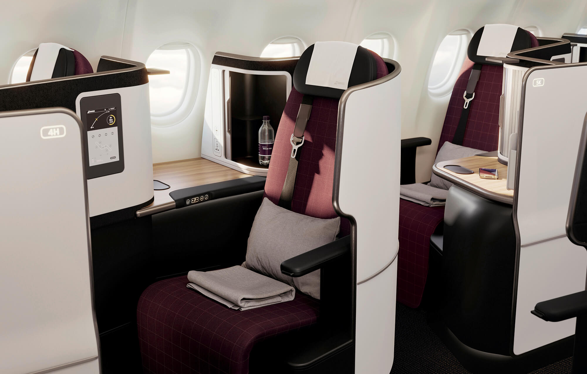 SWISS Senses business class cabin. Photo by SWISS