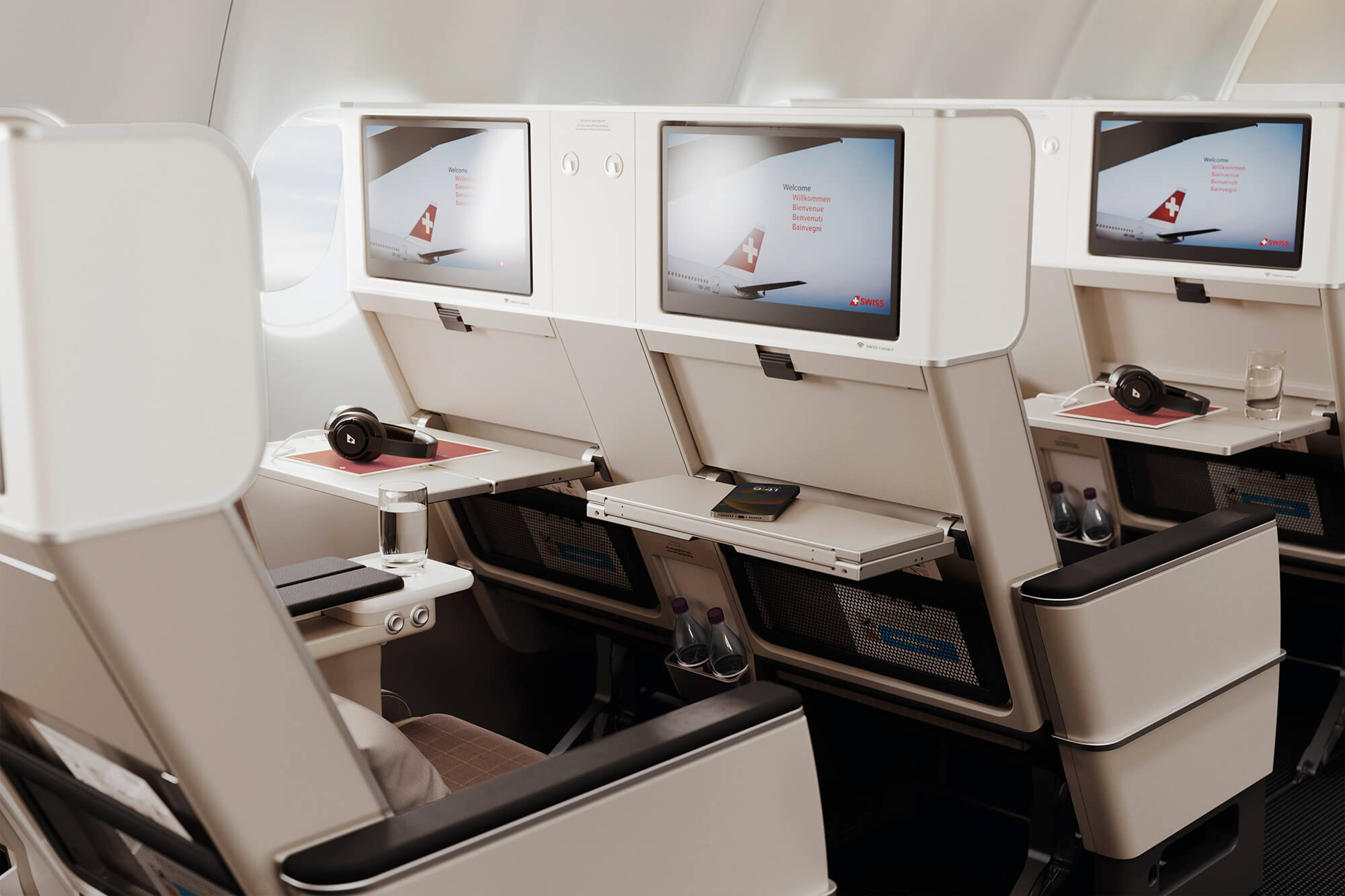 SWISS Senses premium economy class cabin. Photo by SWISS.
