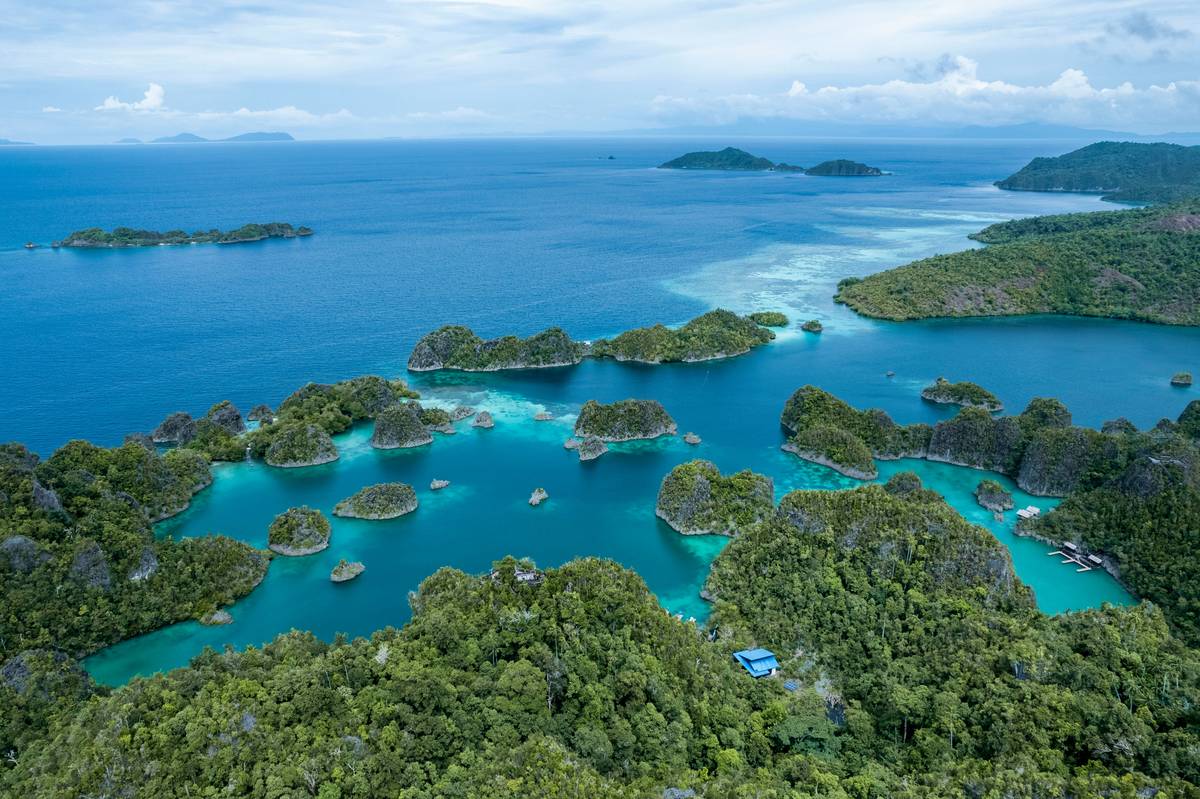 Aerial view of Pyanemo Island and its viewpoint