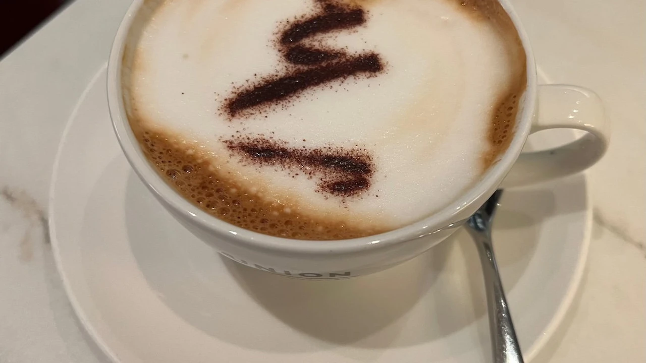 Union roast cappuccino with cocoa Speedbird dusting served in the Concorde Room