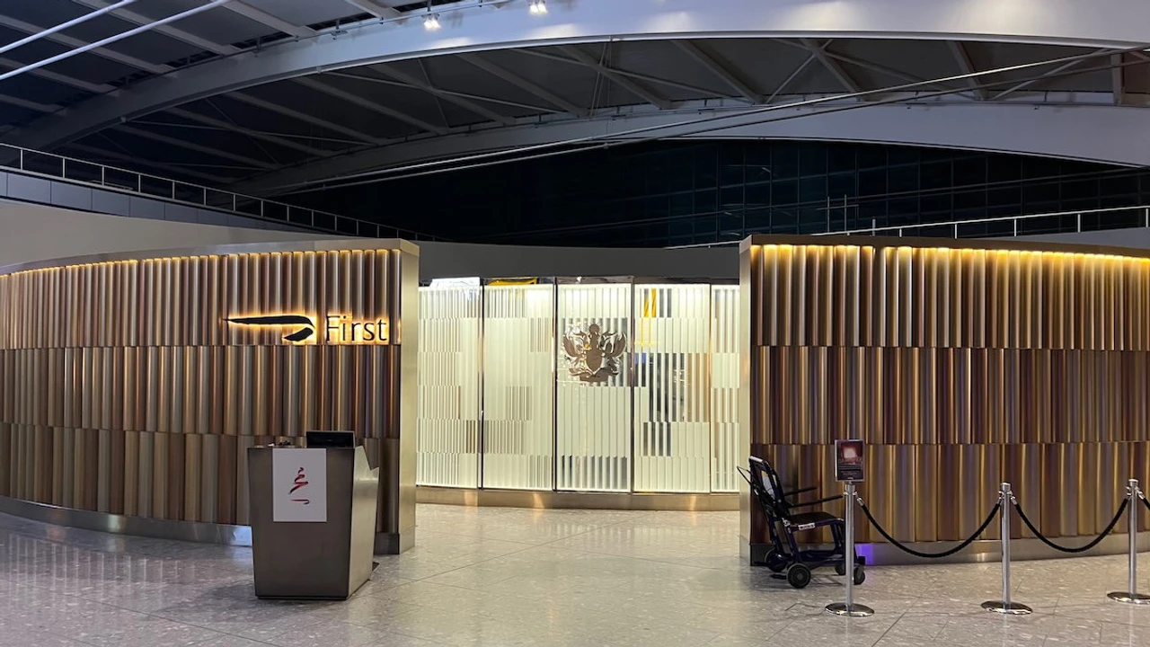British Airways First Wing private check-in entrance at London Heathrow Terminal 5