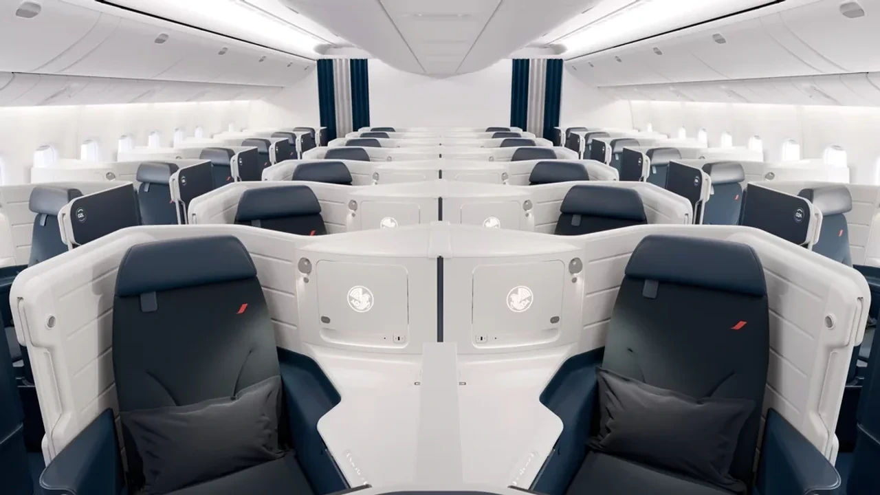 Air France new A350-900 business class suite with sliding privacy door