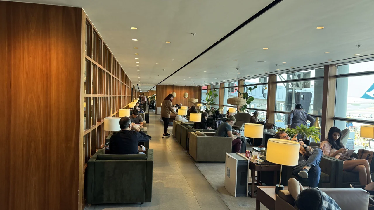 Cathay Pacific The Pier Business Lounge noodle bar in Hong Kong