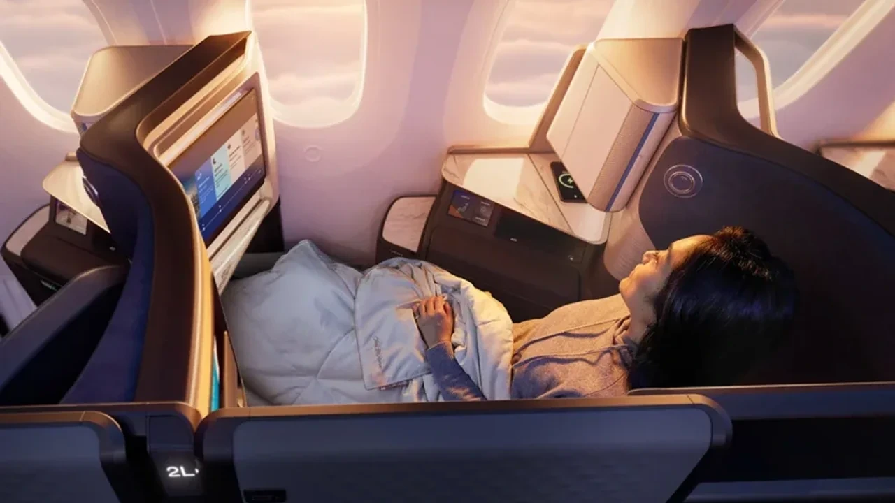 United Airlines Polaris business class seat on Boeing 767-300ER